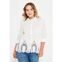 LOST INK PLUS  SHIRT WITH CUT WORK HEM